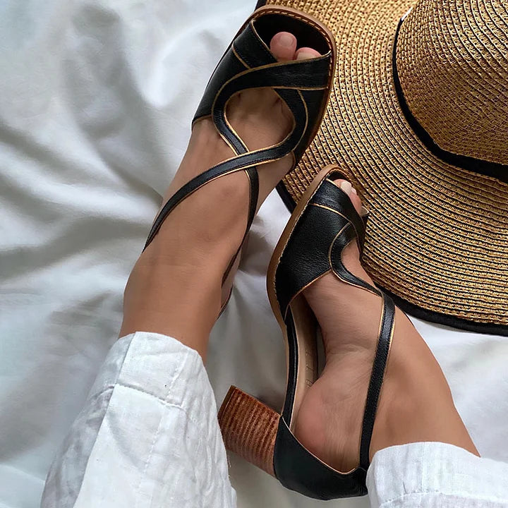 Aenlie | Elegant Sandal With Cross Strap