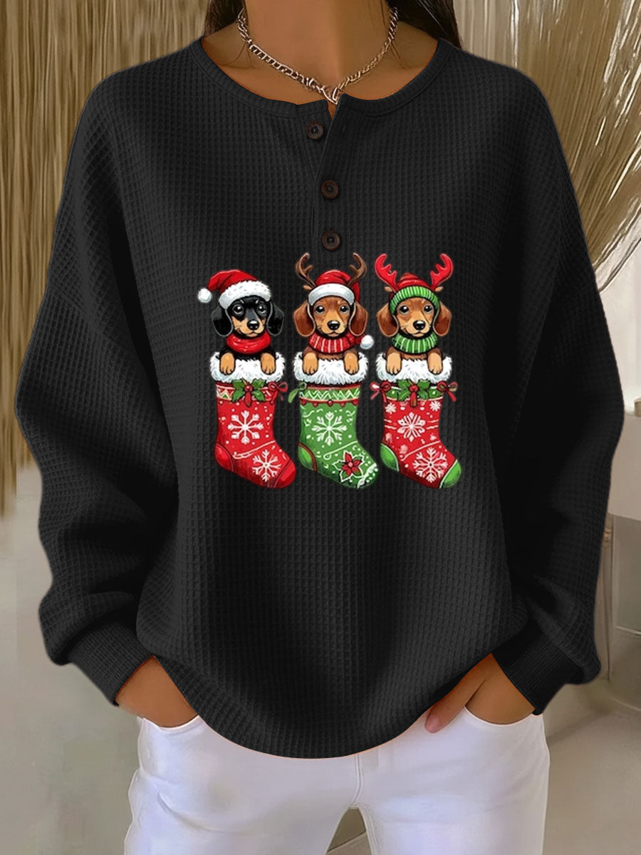 Orynlia | Vintage Christmas Sweater with Dog Motif