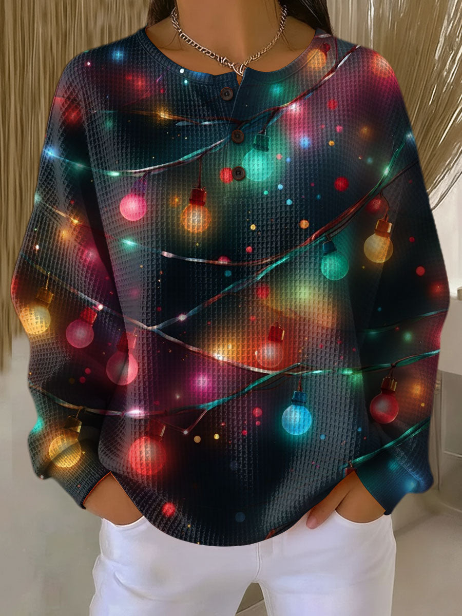 Saevlynne | Christmas Sweater with Lanterns and Cozy Vibes