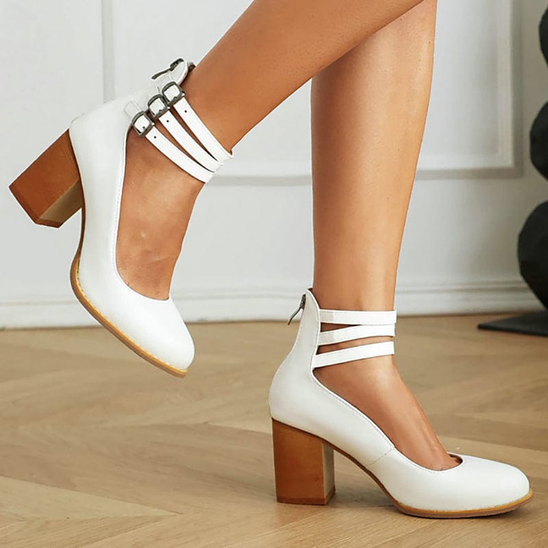 Vaesin | Triple Buckle Heels