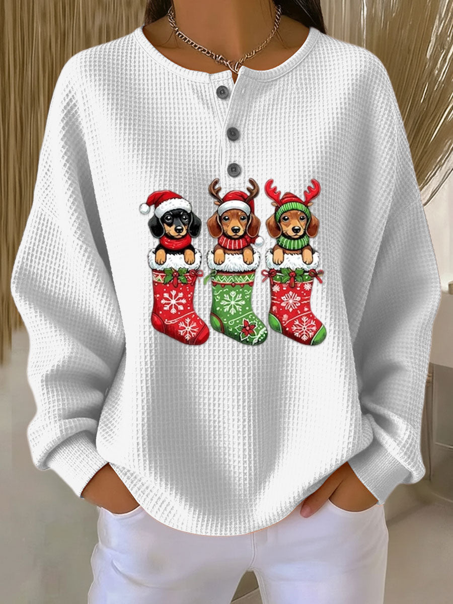 Orynlia | Vintage Christmas Sweater with Dog Motif