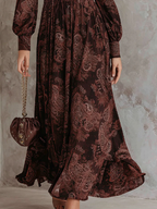 Myzavielle | Paisley Maxi Dress with Waist Accent
