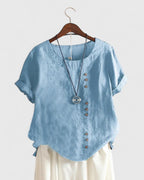 Elisavie | Comfortable Short Sleeve Blouse