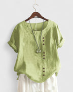 Elisavie | Comfortable Short Sleeve Blouse