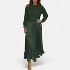 Caelynnah | Elegant Maxi Dress with Sweater & Pleated Skirt