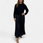 Caelynnah | Elegant Maxi Dress with Sweater & Pleated Skirt